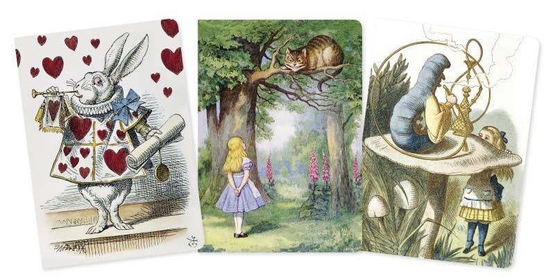 Alice In Wonderland Set of 3 Standard Notebooks