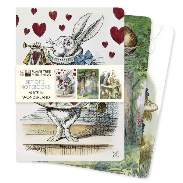 Alice In Wonderland Set of 3 Standard Notebooks