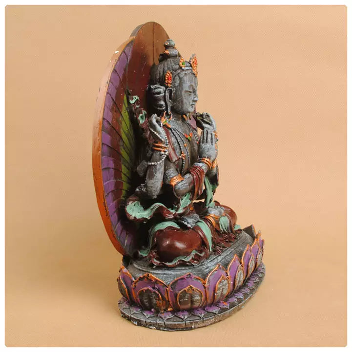 Decorated 10" Chenrezig / Avalokiteshvara Buddha --LOWEST PRICE GUARANTEE-- FREE SHIPPING TOO!