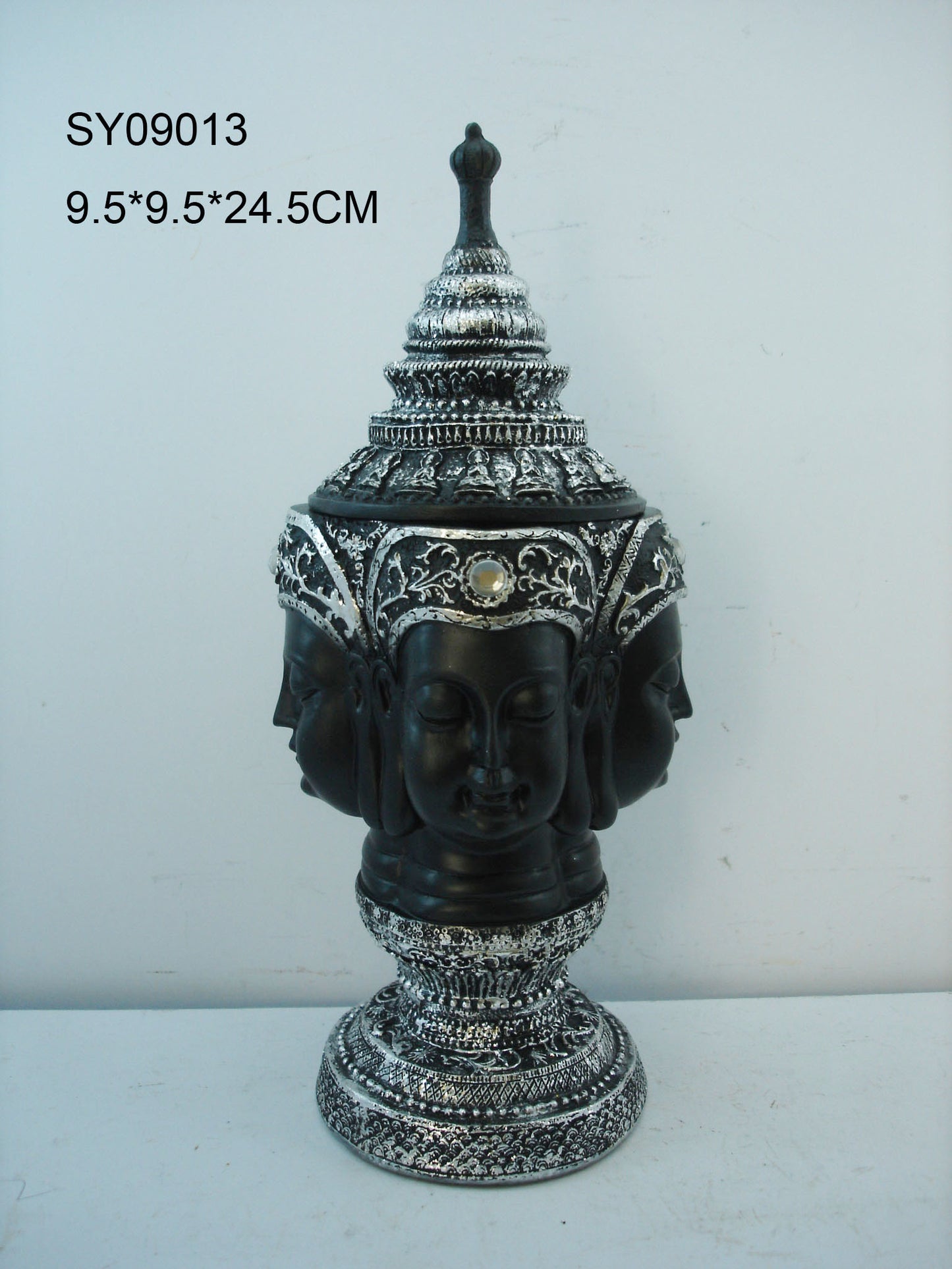 Black Vairocana Buddha Bust-Storage URN LOWEST PRICE GUARANTEE-- FREE SHIPPING TOO!